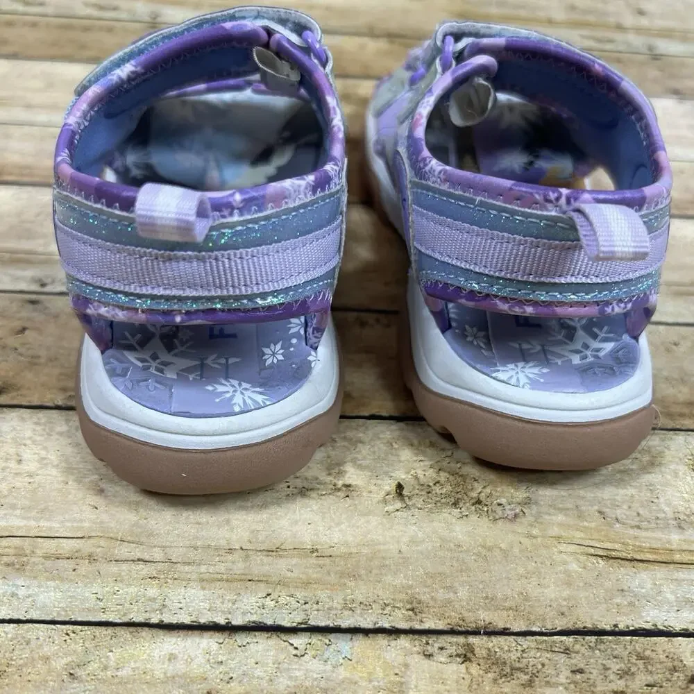 Disney Frozen Movie Toddler Girls Sandals Anna & Elsa Purple Blue Size 11